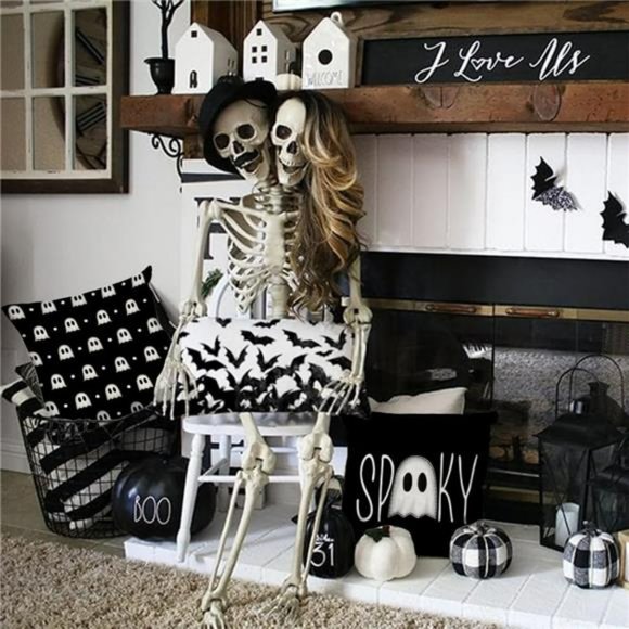 Halloween Pillow Covers 18 x 18 Inch Set of 4, Throw Pillowcases - Picture 3 of 6